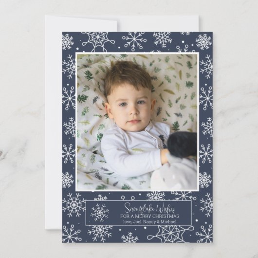 Sneeuwjacht Foto Kerstkaart (Voorkant)