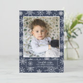 Sneeuwjacht Foto Kerstkaart (Staand voorkant)