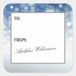 Sneeuwjacht Kerstcadeau-etiket Vierkante Sticker