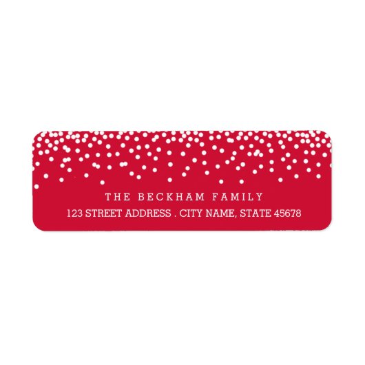 Sneeuwjacht Vakantie Retouradreslabels / Rood Etiket (Voorkant)