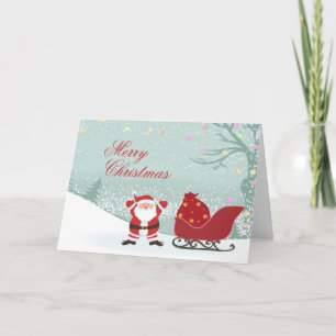 Sneeuwkaart voor prettige kerstmis feestdagen kaart