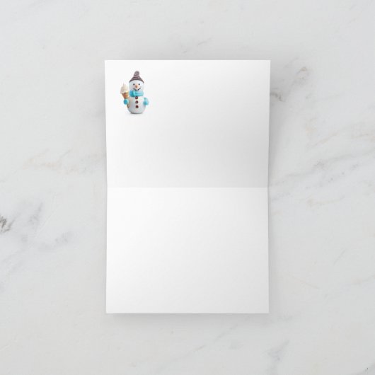 sneeuwkaartje voor man feestdagen kaart (Binnen)