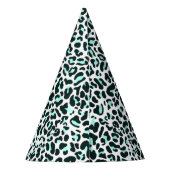 Sneeuwkaatluipaard Dierafdrukken in Mint Kleur Feesthoedjes (Achterkant)