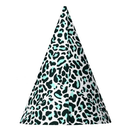Sneeuwkaatluipaard Dierafdrukken in Mint Kleur Feesthoedjes (Achterkant)