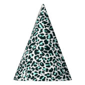 Sneeuwkaatluipaard Dierafdrukken in Mint Kleur Feesthoedjes (Links)