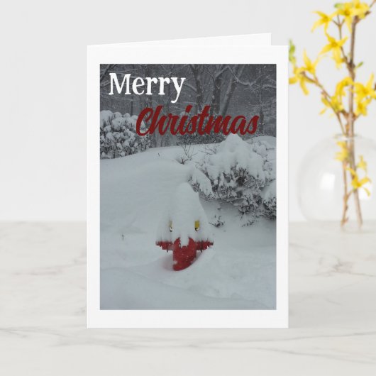 Sneeuwkabouter Brandkraan Kerstmis Kaart (Gele Bloem)