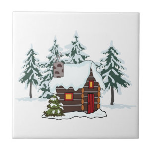 Sneeuwkajuitscène Tegeltje