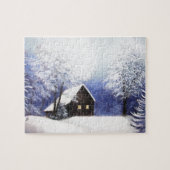 sneeuwkajuitwinterlandschap in pastel legpuzzel (Horizontaal)