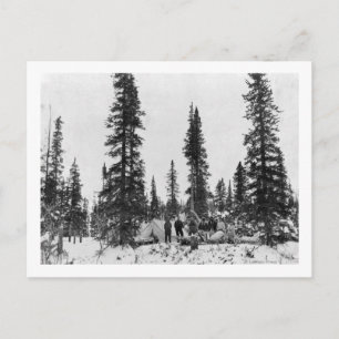 Sneeuwkamperen ten noorden van de poolcirkel briefkaart