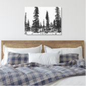 Sneeuwkamperen ten noorden van de poolcirkel canvas afdruk (Insitu (Slaapkamer))