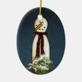 sneeuwkaneelvormig keramisch ornament (Voorkant)