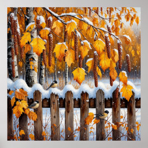 Sneeuwkap Omheining voor Gezellige Huisdecoratie & Poster