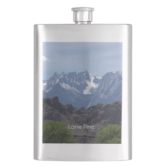 Sneeuwkapberg van Lone Pine Flask Flacon (Voorkant)