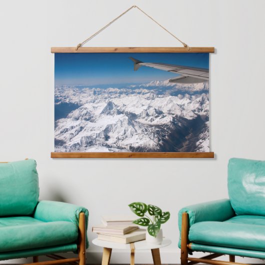 Sneeuwkapje bergwandtapijtfotografie hangend wandkleed (Woonkamer)