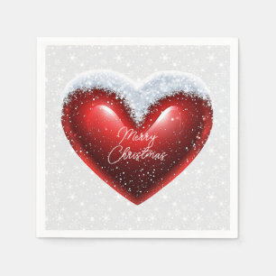 Sneeuwkapje hart op maat kerst servet