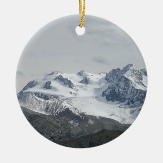 Sneeuwkapje Mont Blanc Keramisch Ornament (Voorkant)