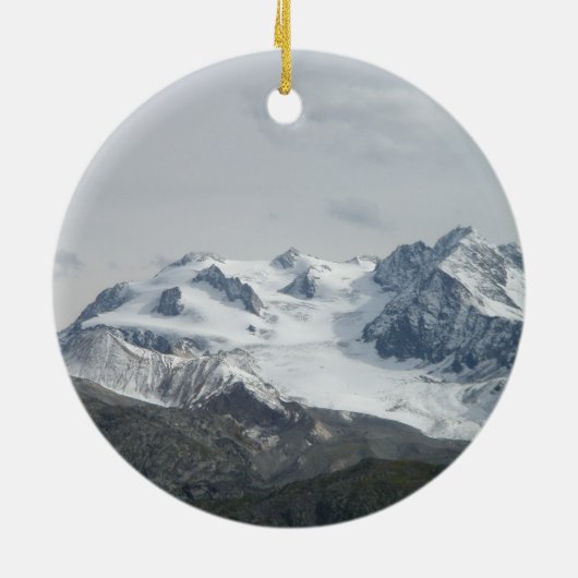 Sneeuwkapje Mont Blanc Keramisch Ornament (Achterkant)