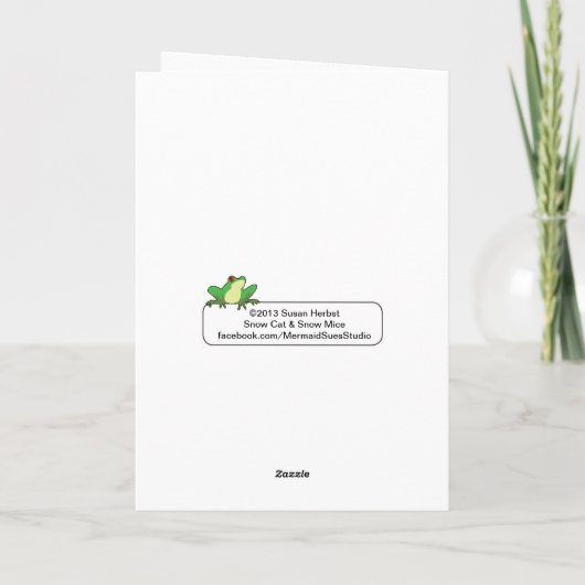 Sneeuwkat en sneeuwmuis, kerstkaart feestdagen kaart (Achterkant)