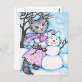 Sneeuwkat - Kat Briefkaart (Voorkant / Achterkant)