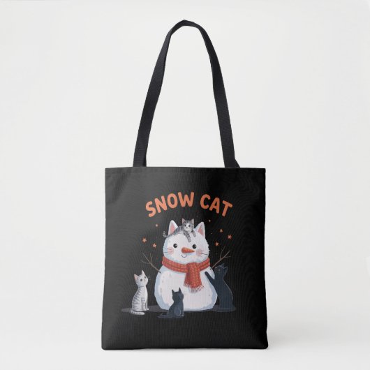Sneeuwkat Kerstkatten Liefhebber Cadeau Vakantie W Tote Bag (Voorkant)