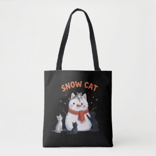 Sneeuwkat Kerstmis Kat Liefhebber Cadeau Vakantie Tote Bag