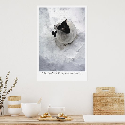 Sneeuwkat Poster (Keuken)
