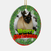 Sneeuwkat voor fijne kerst Foto Lijst Ornament (Rechts)