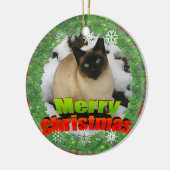 Sneeuwkat voor fijne kerst Foto Lijst Ornament (Links)