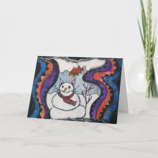 sneeuwkat-wenskaart feestdagen kaart