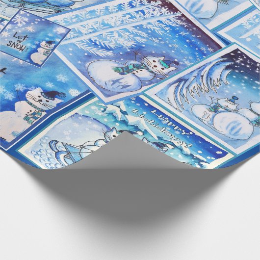 Sneeuwkatten Cadeaupapier (Hoek)