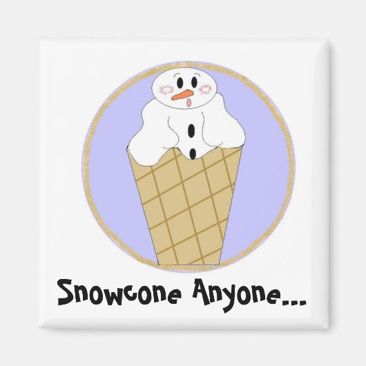 Sneeuwkegel Iedereen... Magneet (Voorkant)