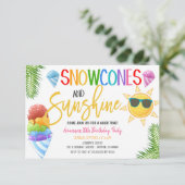 Sneeuwkegels en Zonnefeest Uitnodiging (Staand voorkant)