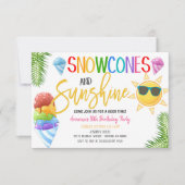 Sneeuwkegels en Zonneschijn Feest Uitnodiging (Voorkant)