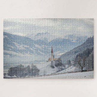 Sneeuwkerk in Zillertal in de winter Legpuzzel
