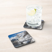 Sneeuwkerk met alpenbergen bier onderzetter (Rechterzijde)