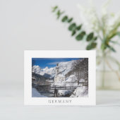 Sneeuwkerk met alpenbergen briefkaart (Staand voorkant)