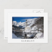 Sneeuwkerk met alpenbergen briefkaart (Voorkant / Achterkant)