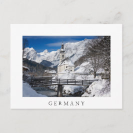 Sneeuwkerk met alpenbergen briefkaart