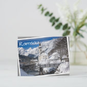 Sneeuwkerk met alpenbergen briefkaart (Staand voorkant)
