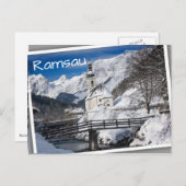 Sneeuwkerk met alpenbergen briefkaart (Voorkant / Achterkant)