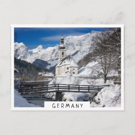 Sneeuwkerk met alpenbergen briefkaart