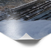 Sneeuwkerk met alpenbergen foto afdruk (Hoek)