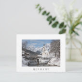 Sneeuwkerk met Alpenbergen in de winter Briefkaart (Staand voorkant)