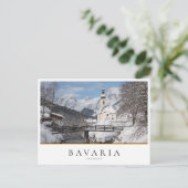 Sneeuwkerk met Alpenbergen in de winter Briefkaart (Staand voorkant)