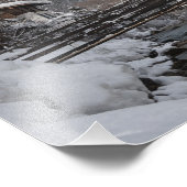 Sneeuwkerk met Alpenbergen in de winter Foto Afdruk (Hoek)