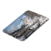 Sneeuwkerk met Alpenbergen in de winter Magneet (Linkerzijde)
