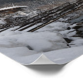 Sneeuwkerk met Alpenbergen in de winter Poster (Hoek)