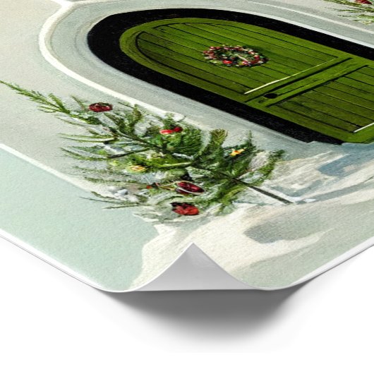  sneeuwkerk met kerstmis poster (Hoek)