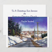 Sneeuwkerk: Schilderen: kerstuitnodiging Kaart (Voorkant / Achterkant)