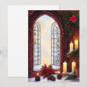 Sneeuwkerkraam kerstbudget mini feestdagenkaart (Voorkant / Achterkant)